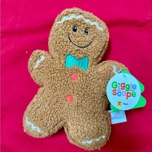 Gingerbread Boy Christmas Plush by Gigglescape 9” NWT